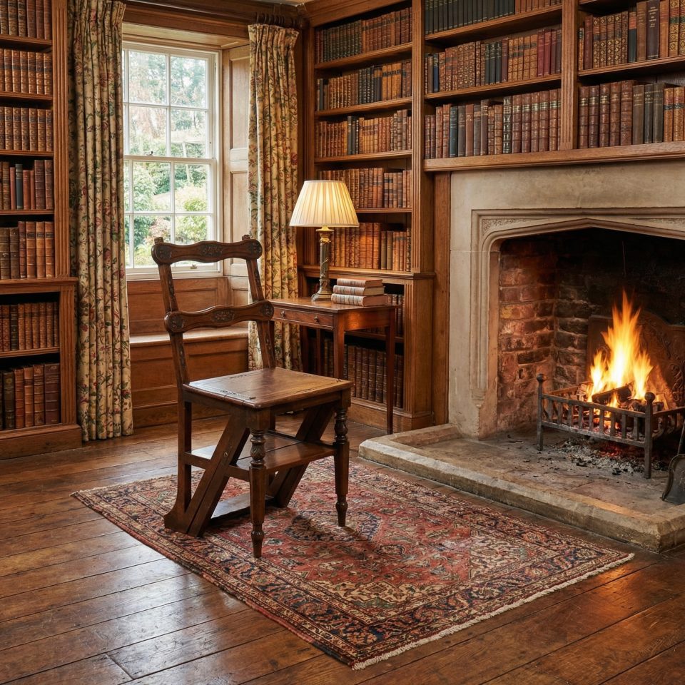 Walnut Library Steps Chair