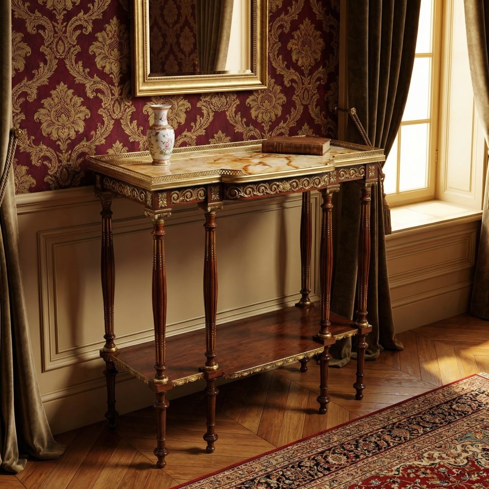 Regency Revival Mahogany Console Table